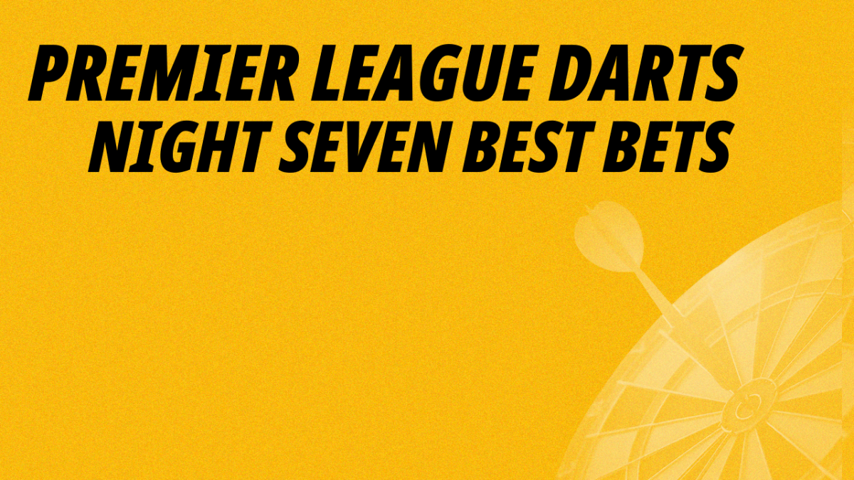 Premier League Darts Night Seven Best Bets on a yellow background featuring an image of a darts board